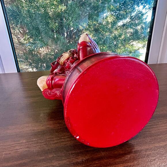 Vintage Scottish Bagpiper Figurine – Red Chalkware Musician Statue 12” Tall - Picture 9 of 16